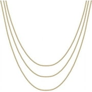 PAVOI Womens 14K Gold Plated Yellow Gold Triple Chain Necklace