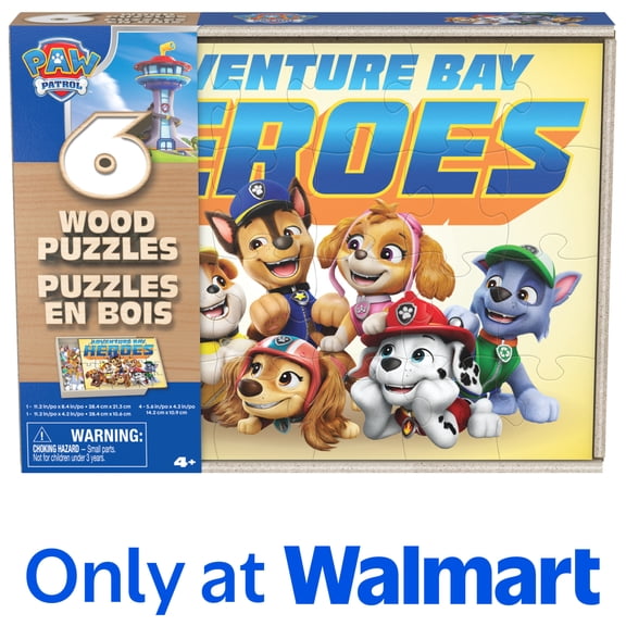 Spin Master Games, PAW Patrol 6-Pack of Wooden Jigsaw Puzzles, for Ages 3 and up