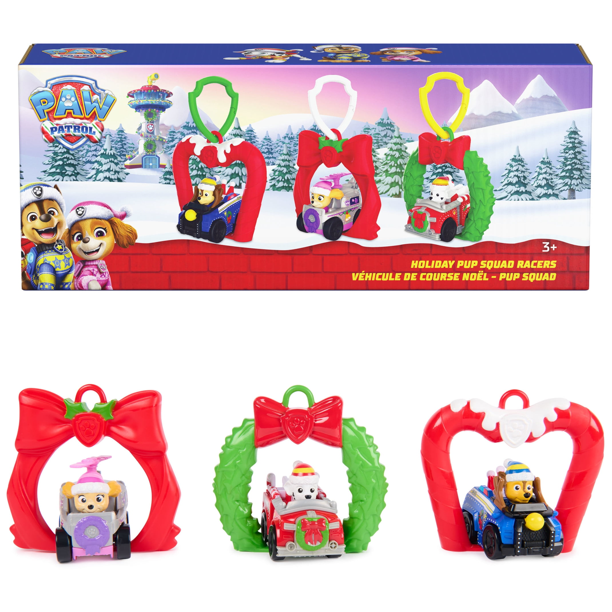 PAW Patrol Holiday Pup Squad Racers 3-Pack, Ages 3+