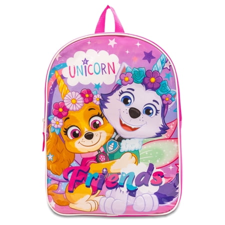 PAW PATROL, 15" Girls' Backpack with Padded Straps & Zip Compartment - Ideal Toddler Bookbag for School & Travel