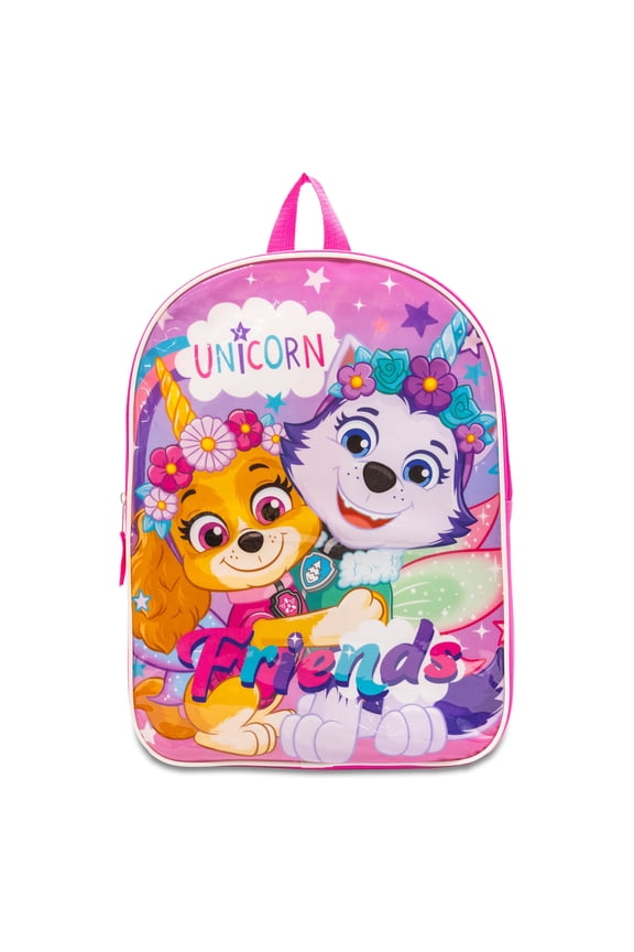 PAW PATROL, 15" Girls' Backpack with Padded Straps & Zip Compartment - Ideal Toddler Bookbag for School & Travel