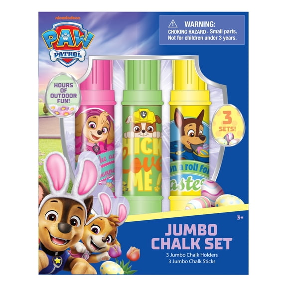 Paw Patrol Easter Jumbo Chalk Set, Includes 3 Chalk Holders, Gift, Party Favors