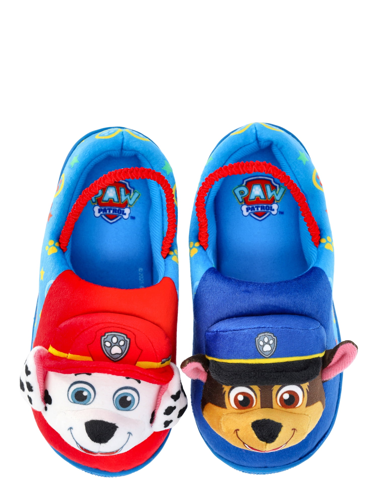 Paw Patrol Toddler Boys' Chase and Marshall 3D Character Slippers with Back Strap