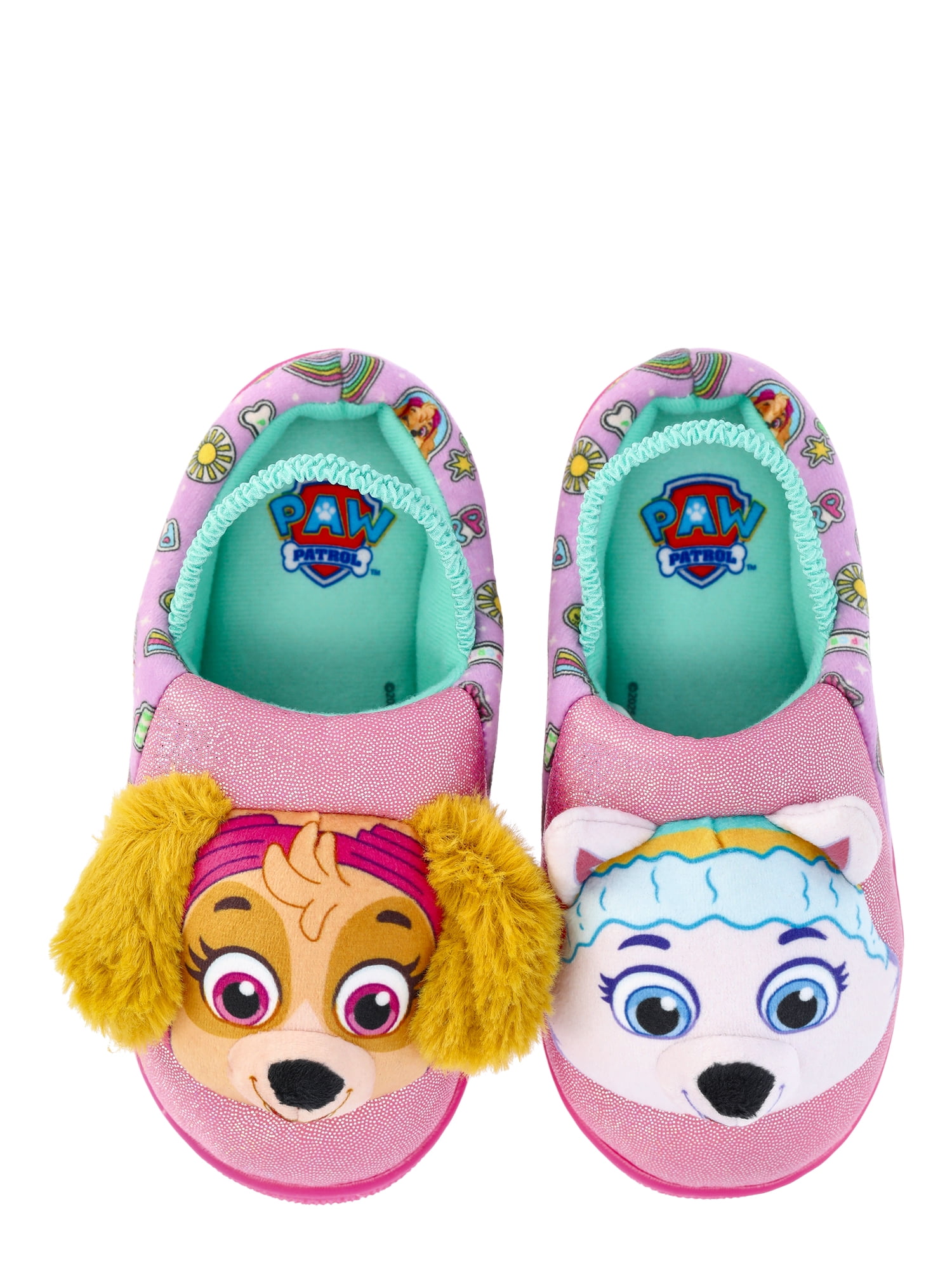 Paw Patrol Toddler Girls' Skye and Everest 3D Character Slippers with Back Strap