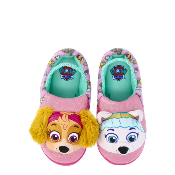 Paw Patrol Toddler Girls' Skye and Everest 3D Character Slippers with Back Strap