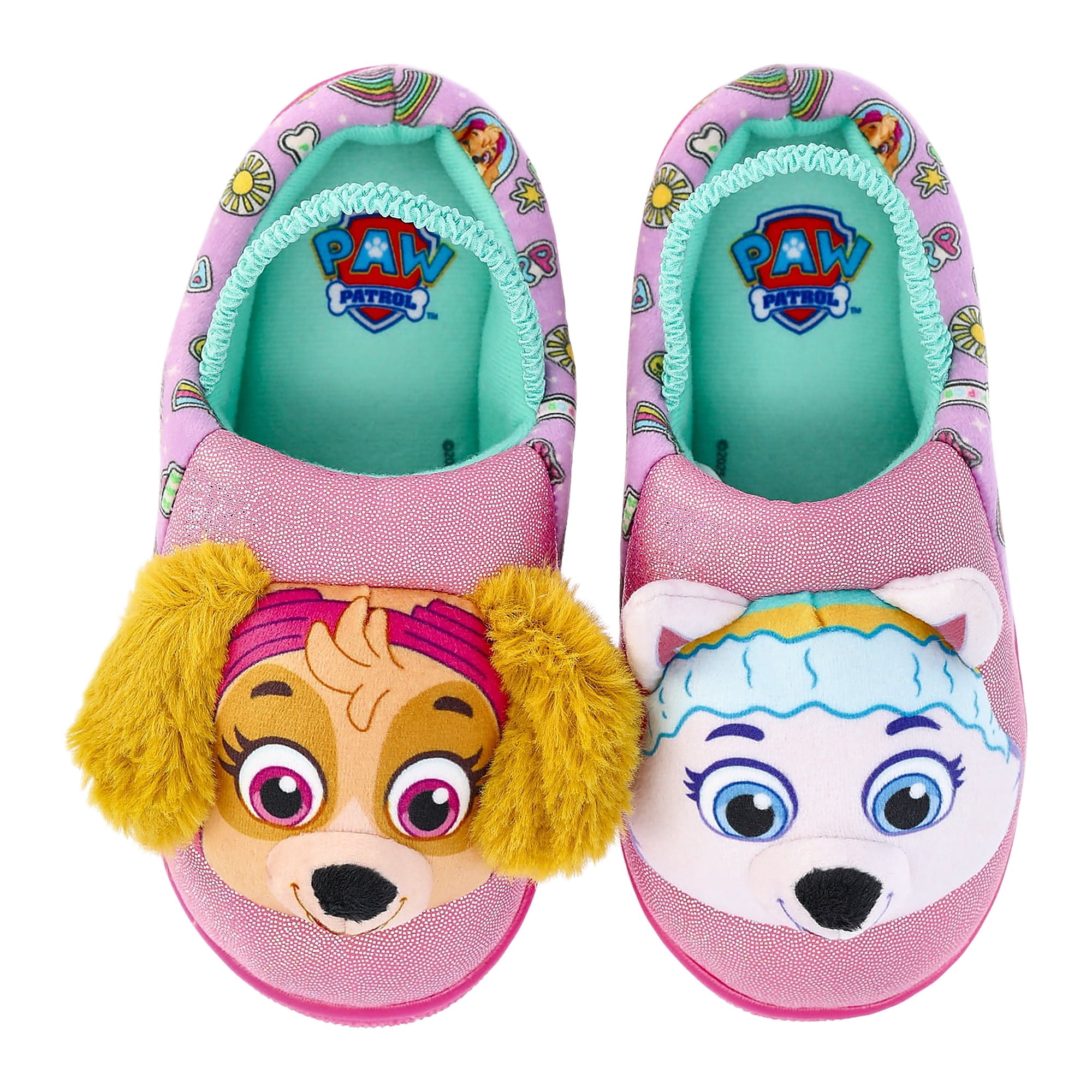 Paw Patrol Toddler Girls' Skye and Everest 3D Character Slippers with Back Strap