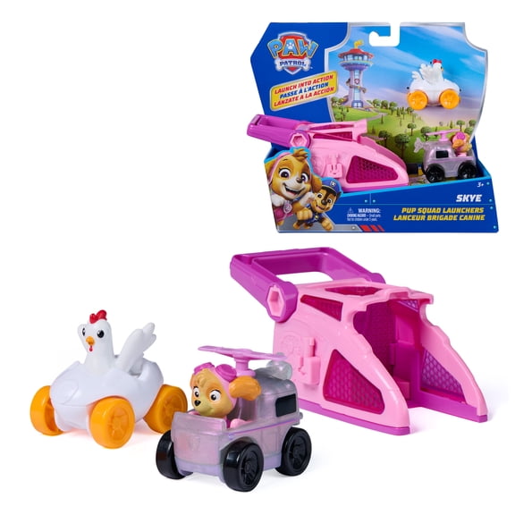PAW Patrol Skye Pup Squad Launchers with Chickaletta Vehicle 2-Pack, Kids Toys for Boys and Girls Ages 3 and Up