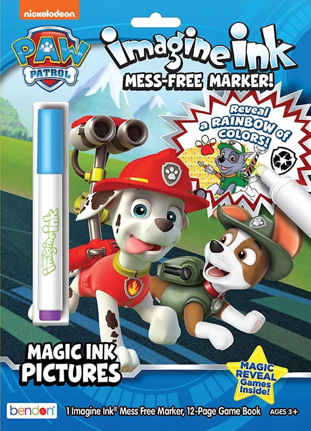 PAW Patrol 12-Page Imagine Ink Coloring Book with Mess Free Marker, Paperback by Bendon