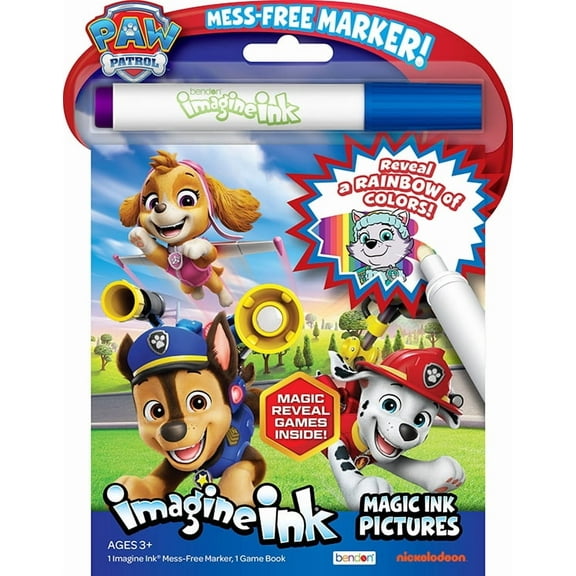 PAW Patrol 16-Page Imagine Ink Coloring and Activity Book with Mess-Free Marker, by Bendon
