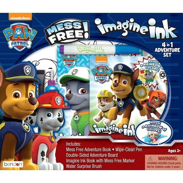 PAW Patrol 4 in 1 Imagine Ink Mess Free Coloring Kit, Paperback Book