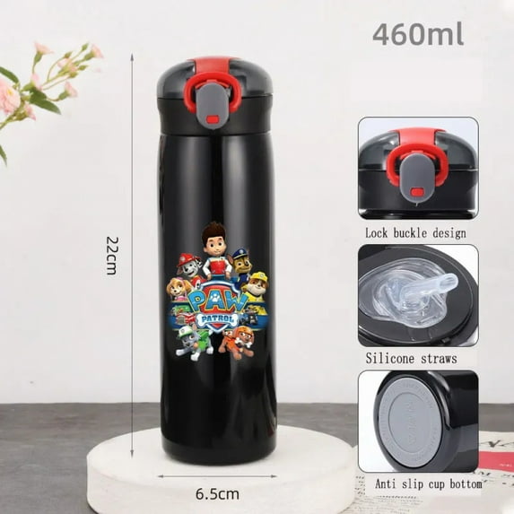 PAW Patrol 460ml Thermal Cup Bouncing Children's Straw Cup Chase Skye Marshall Spots Portable Stainless Steel Bottle Kids Gifts