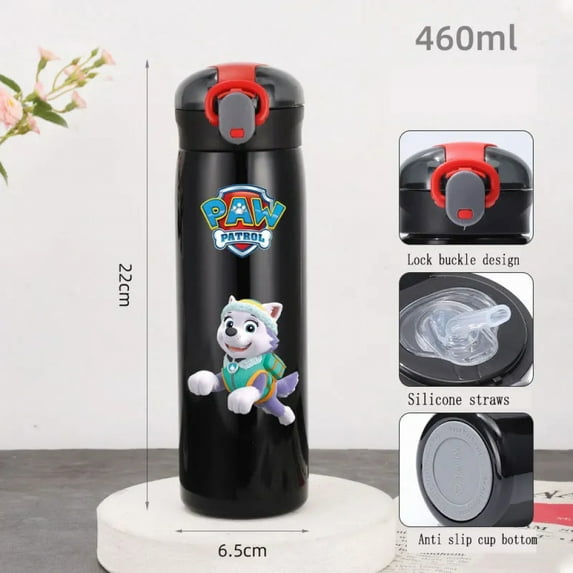 PAW Patrol 460ml Thermal Cup Bouncing Children's Straw Cup Chase Skye Marshall Spots Portable Stainless Steel Bottle Kids Gifts
