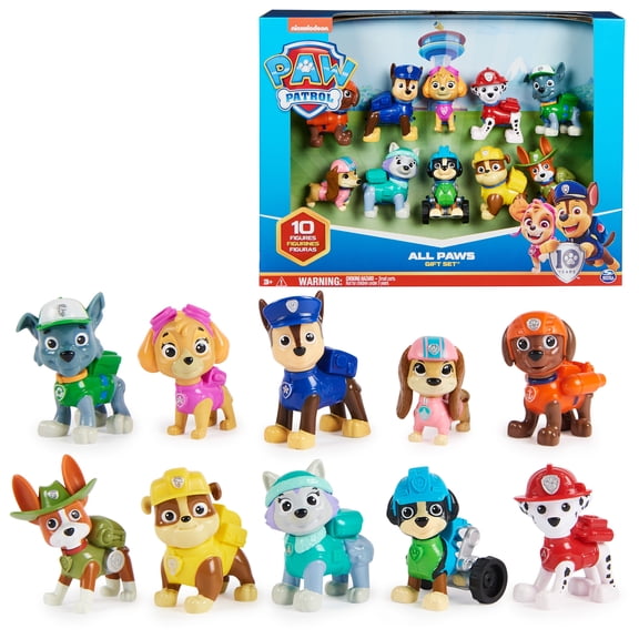 PAW Patrol, All Paws on Deck, 10 Collectible Toy Figures Gift Pack for Kids Ages 3+