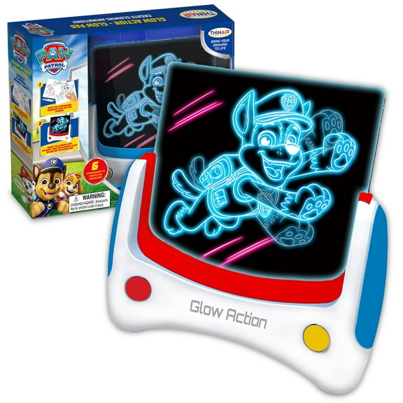 PAW Patrol Animated Glow Pad LED Drawing Pad for Kids with 6 Storyboards, 3 Markers