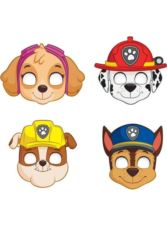 PAW Patrol Birthday Party Character Paper Masks, 8ct