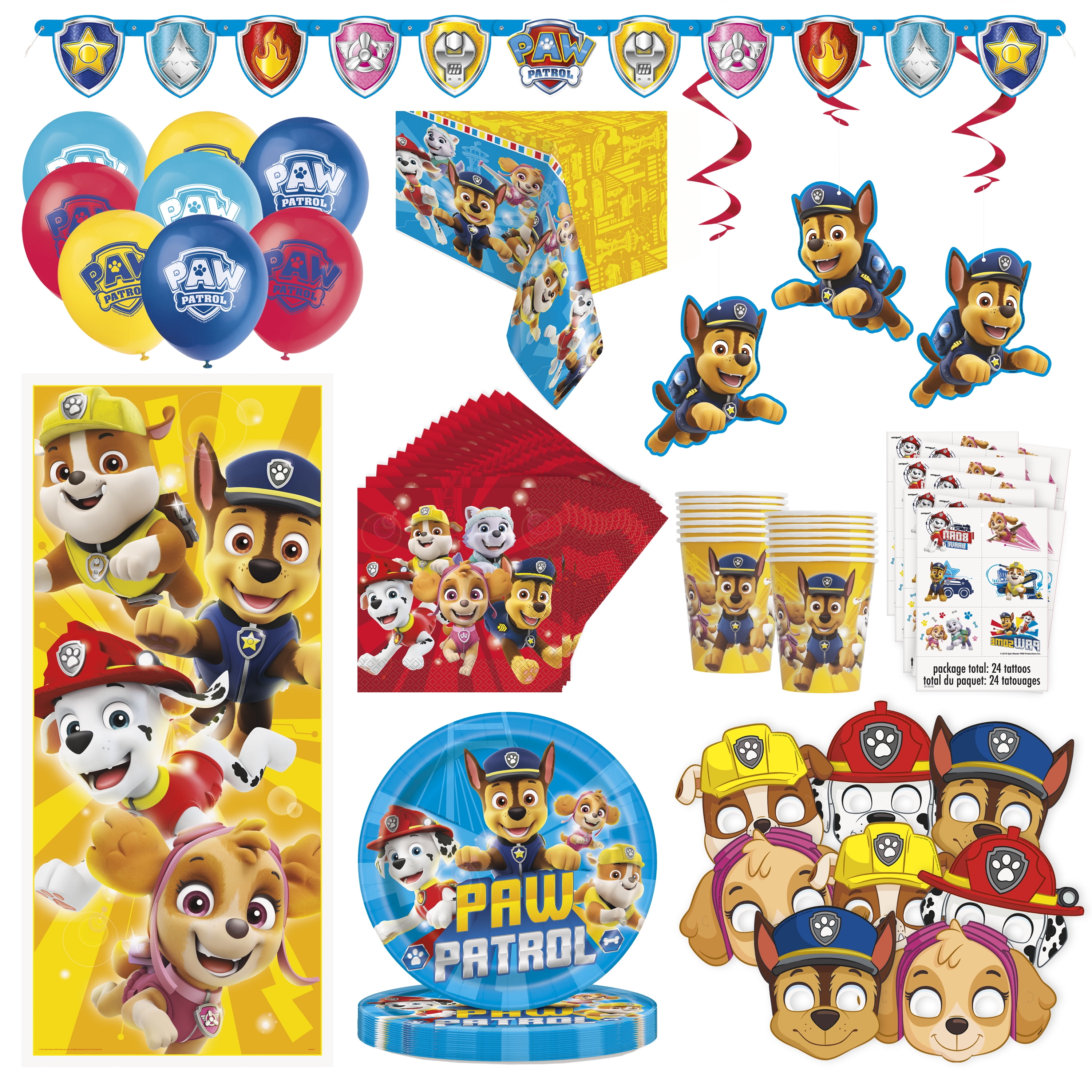 PAW Patrol Birthday Party Decorations and Tableware Kit for 16 Guests