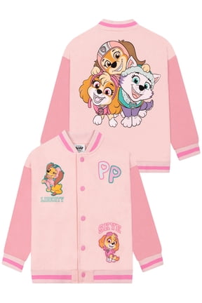Bomber Jacket, Everest And Skye Varsity Jacket For Girls, Pink 2T- 9