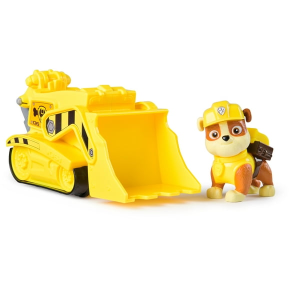 PAW Patrol Bulldozer Vehicle with Collectible Rubble Figure, Sustainably Minded Toys for Kids Ages 3+