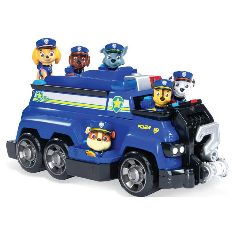 PAW Patrol, Chase's Total Team Rescue Police Cruiser Vehicle with 6 Pups,  for Kids Aged 3 and Up 