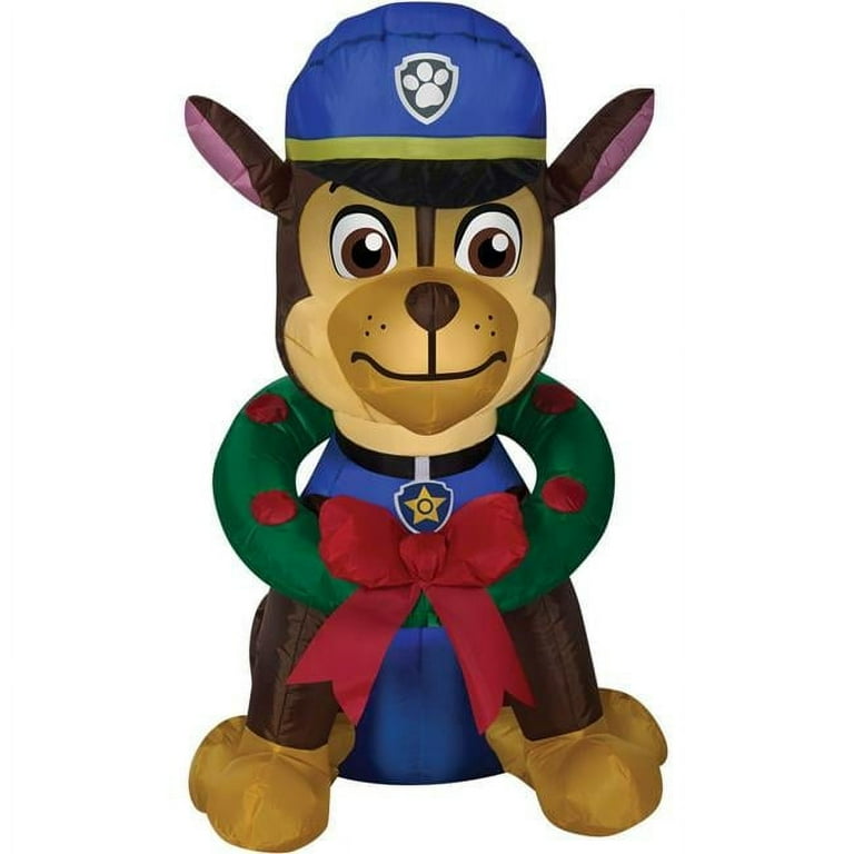 Paw Patrol Chase Holiday Wreath Bow LED Blow-Up Christmas high quality Yard Airblown 38