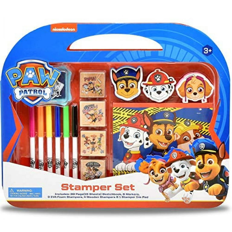 PAW Patrol Coloring Stamper and Activity Set, Mess Free Craft Kit for  Toddlers and Kids, Drawing Art Supplies Included Sketch Book, 6 Color  Markers, 3 Foam and 4 Wooden Stampers 