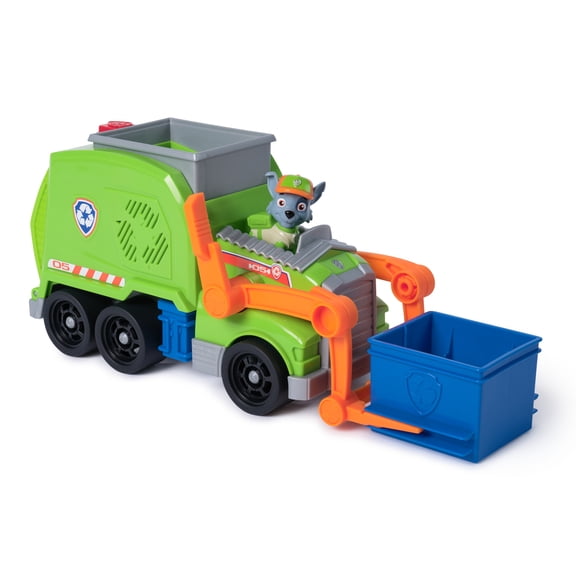 PAW Patrol: Crush N Roll Recycling Truck Vehicle with Collectible Rocky Figure & Mini Vehicle, for Kids Ages 3+