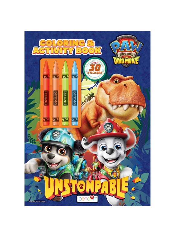 PAW Patrol Dino Movie Coloring and Activity Book with Crayons and Stickers, 48 Pages