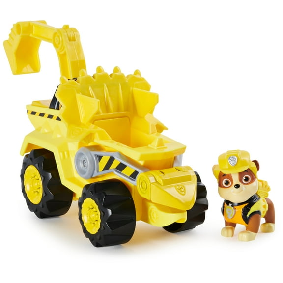 PAW Patrol, Dino Rescue Rubble’s Deluxe Rev Up Vehicle with Mystery Dinosaur Figure