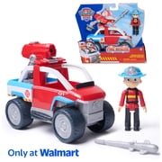 PAW Patrol Fire Rescue, Fire ATV Vehicle with Ryder Figure & Drone Launcher, for Kids 3+