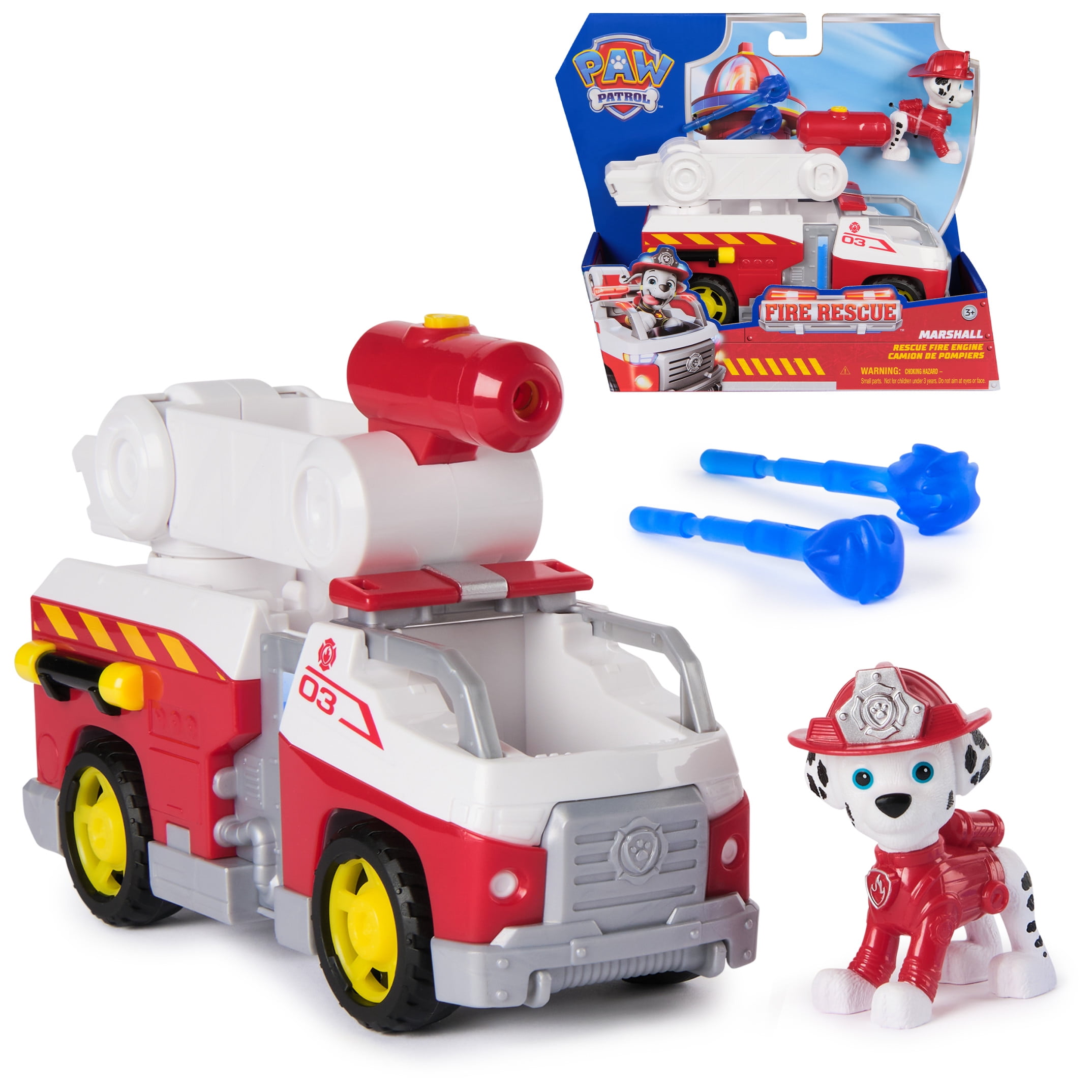 PAW Patrol Fire Rescue: Marshall's Rescue Fire Engine with Figure, Launcher & Accessories for Kids 3+