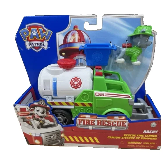 PAW Patrol Fire Rescue Rocky Rescue Fire Tanker , Figure & Grab Claw
