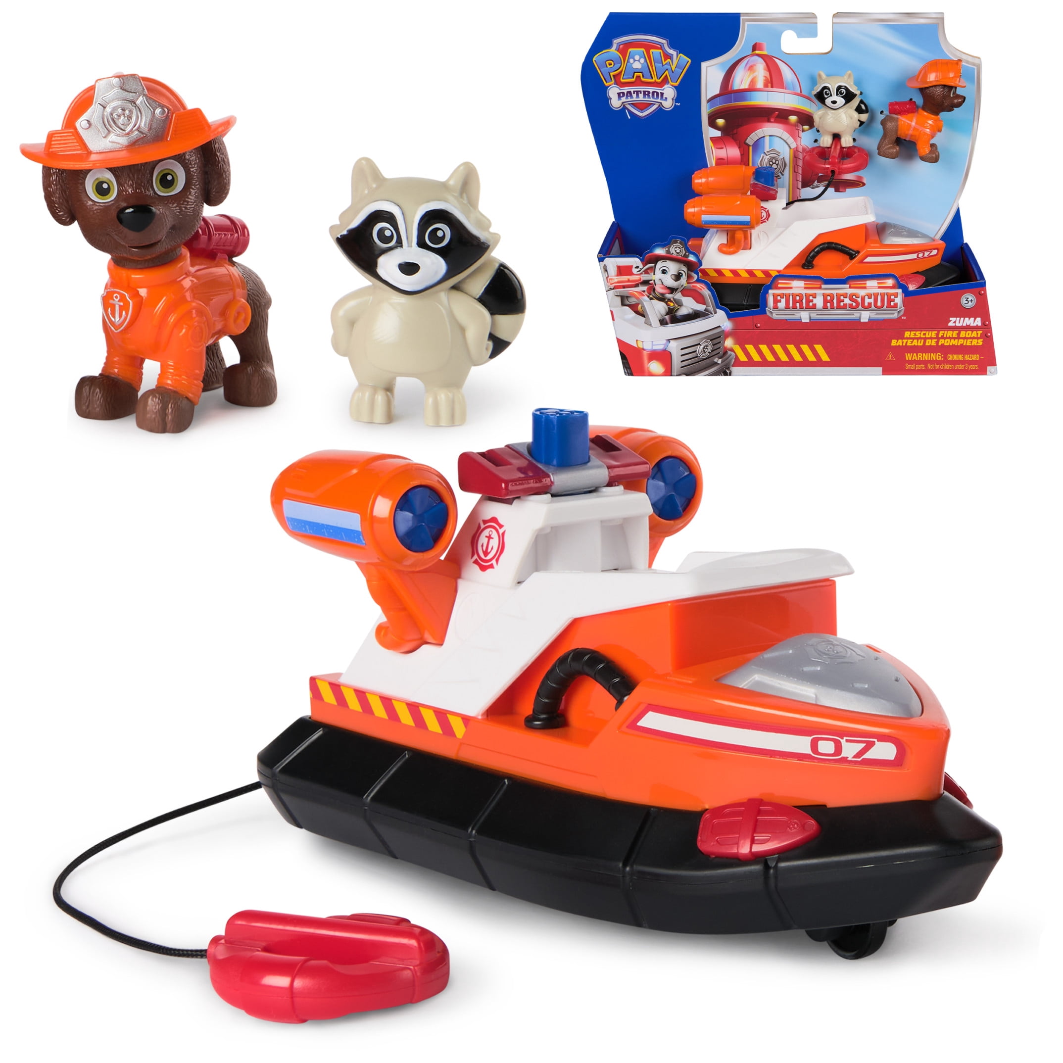PAW Patrol Fire Rescue: Zuma Rescue Fire Boat with Figure, Launcher & Accessories for Kids 3+
