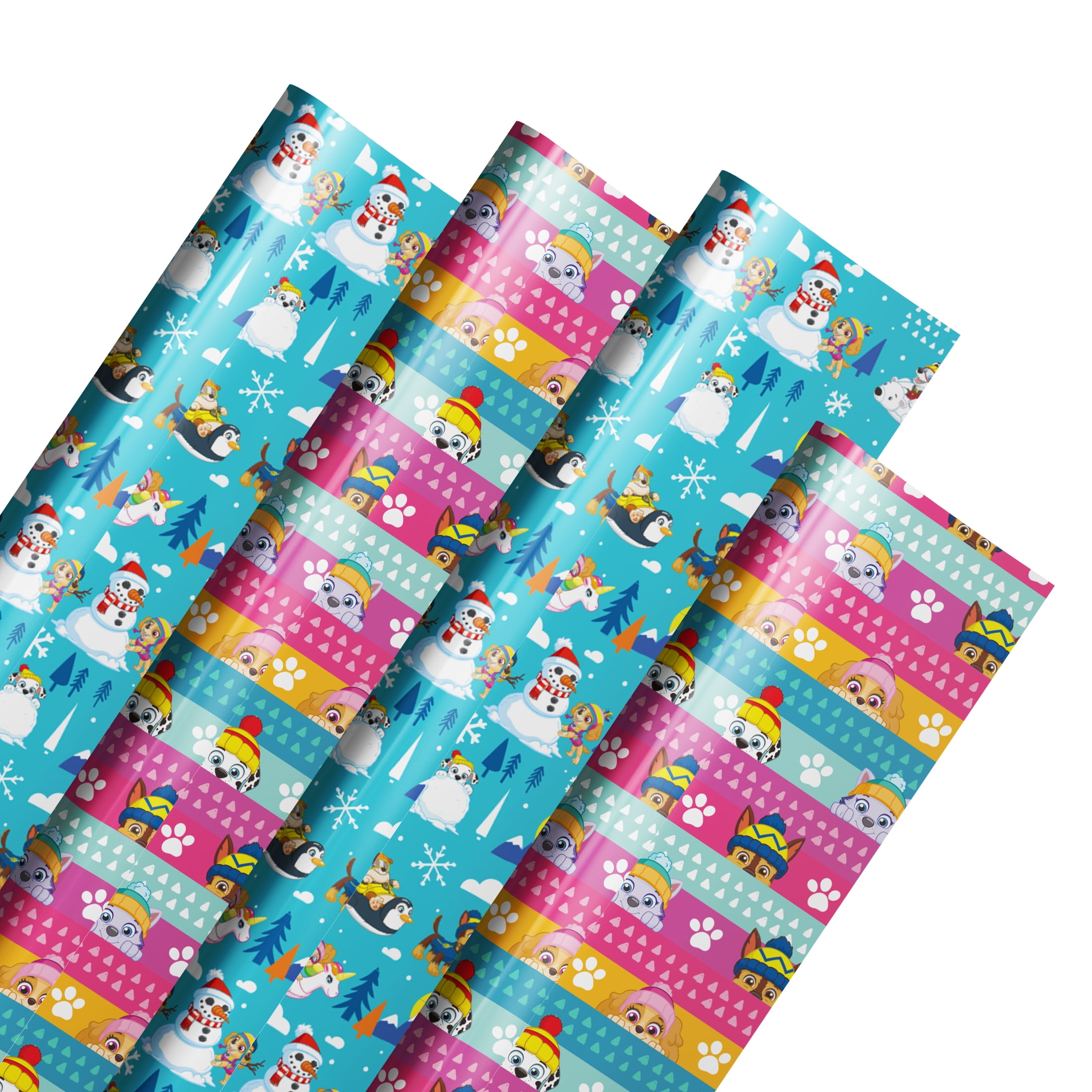 MyPupSocks Custom Wrapping Paper with Logo Happy Christmas Birthday Gift  Wrapping Paper Kids Santa and Penguin Wrapping Paper Christmas Baby Shower