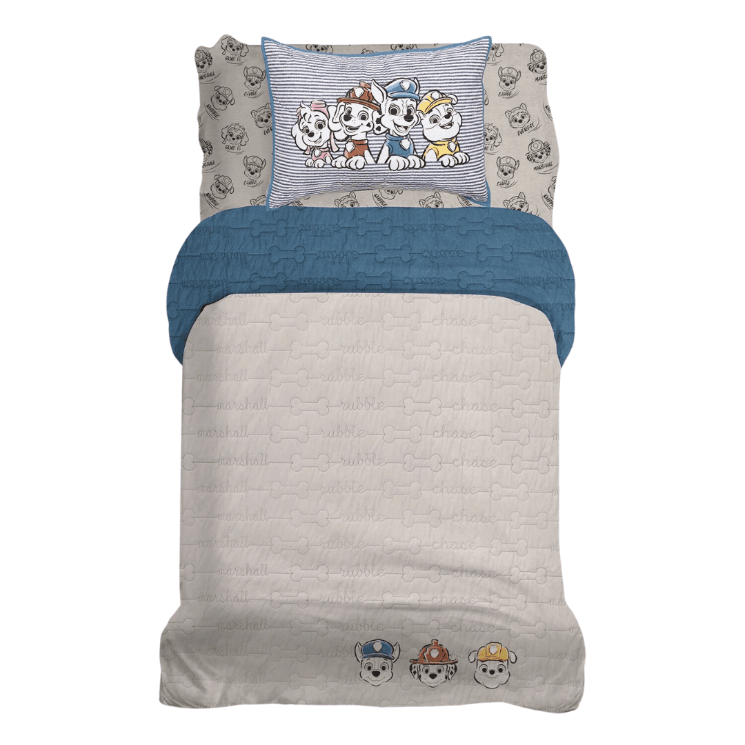 PAW Patrol Kids Twin Quilt and Sham, Cotton, 2-Piece Set