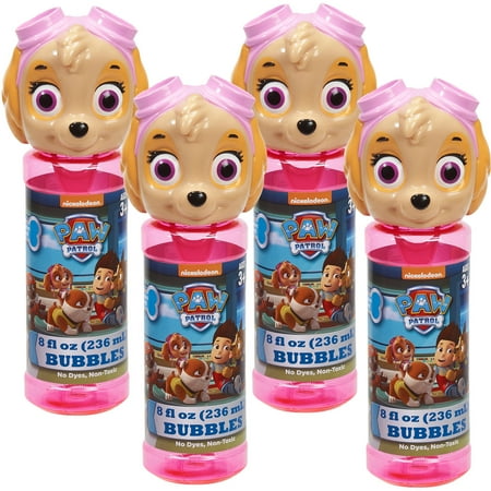 PAW Patrol Little Kids 4-Piece Bubble Heads with Wand, Skye