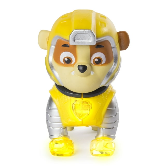 PAW Patrol - Mighty Pups Rubble Figure with Light-up Badge and Paws ...