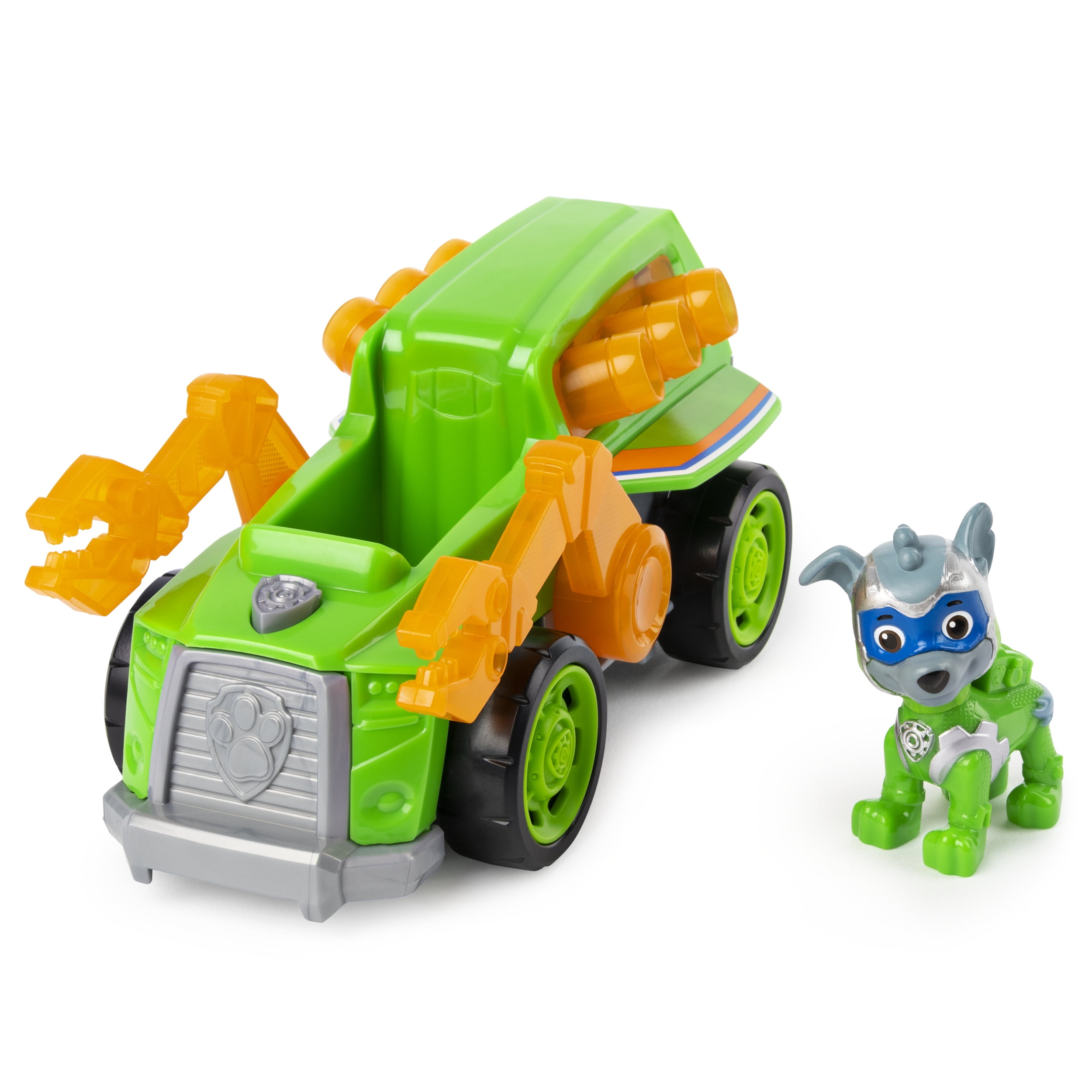 PAW Patrol, Mighty Pups Super PAWs Rocky’s Deluxe Vehicle with Lights and Sounds