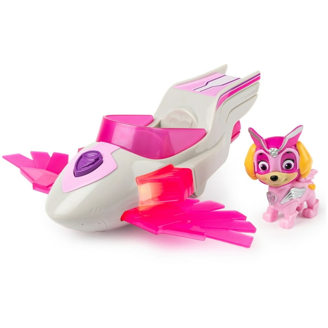 PAW Patrol, Mighty Pups Super PAWs Skye’s Deluxe Vehicle with Lights and Sounds