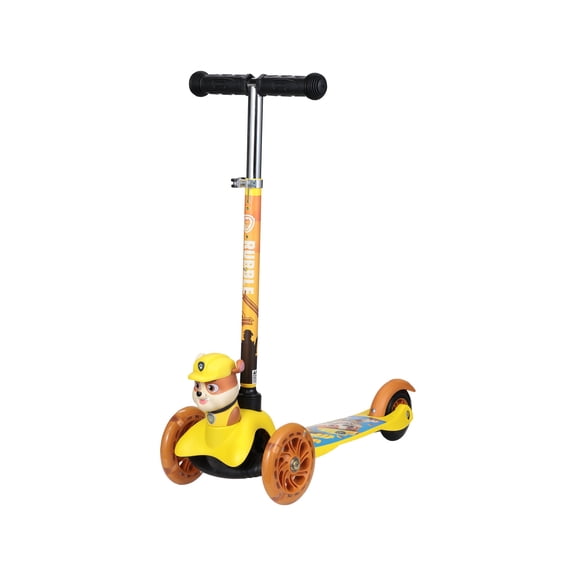Paw Patrol Rubble Ride-N-Glide Buddies 3D Toddler Scooter, 3 Wheel Kick Scooter for Kids Ages 3+, Yellow