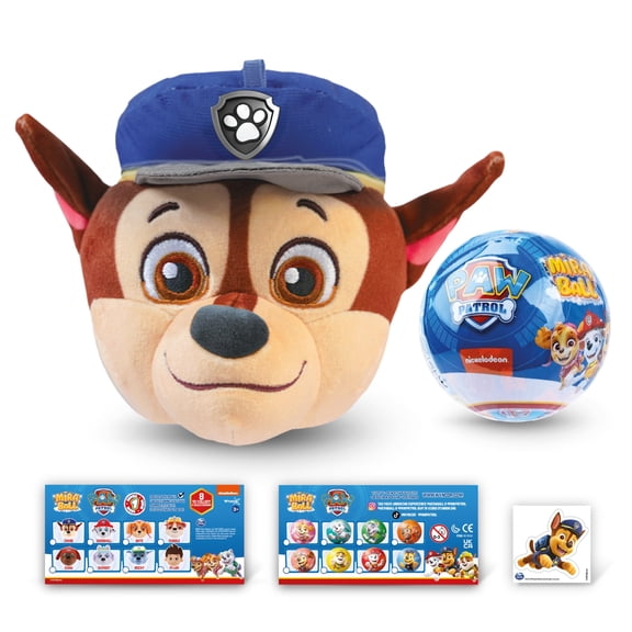 PAW Patrol MiraBall Collectible Blind Box for Kids Aged 3+ - Mighty Pup Plush Blind Box Mystery Stuffed Animal with Mini Figures/Squishy - Toy Gift Ideas (1-Pack)