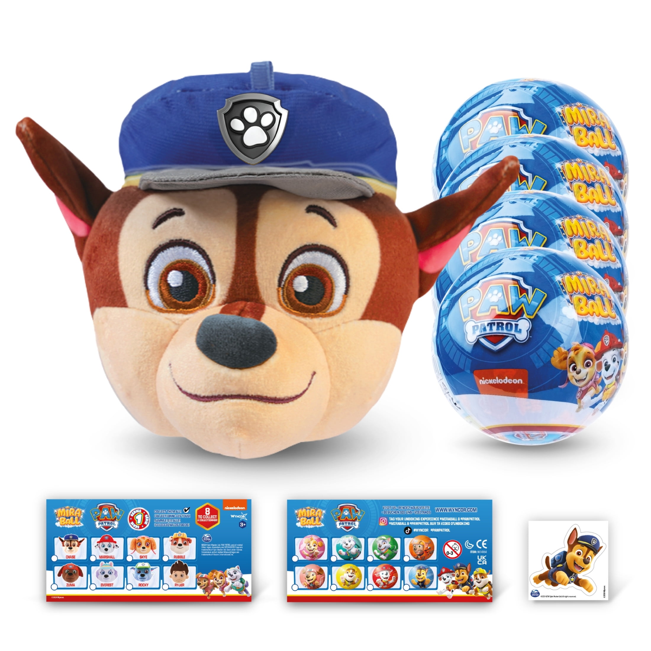 PAW Patrol Plush MiraBall, Blind Box Surprise Plushies -  Mighty Pups Toy, Cute Stuffed Animal - Great for Gifts & Party Favors, Aged 3+ (4-Pack)