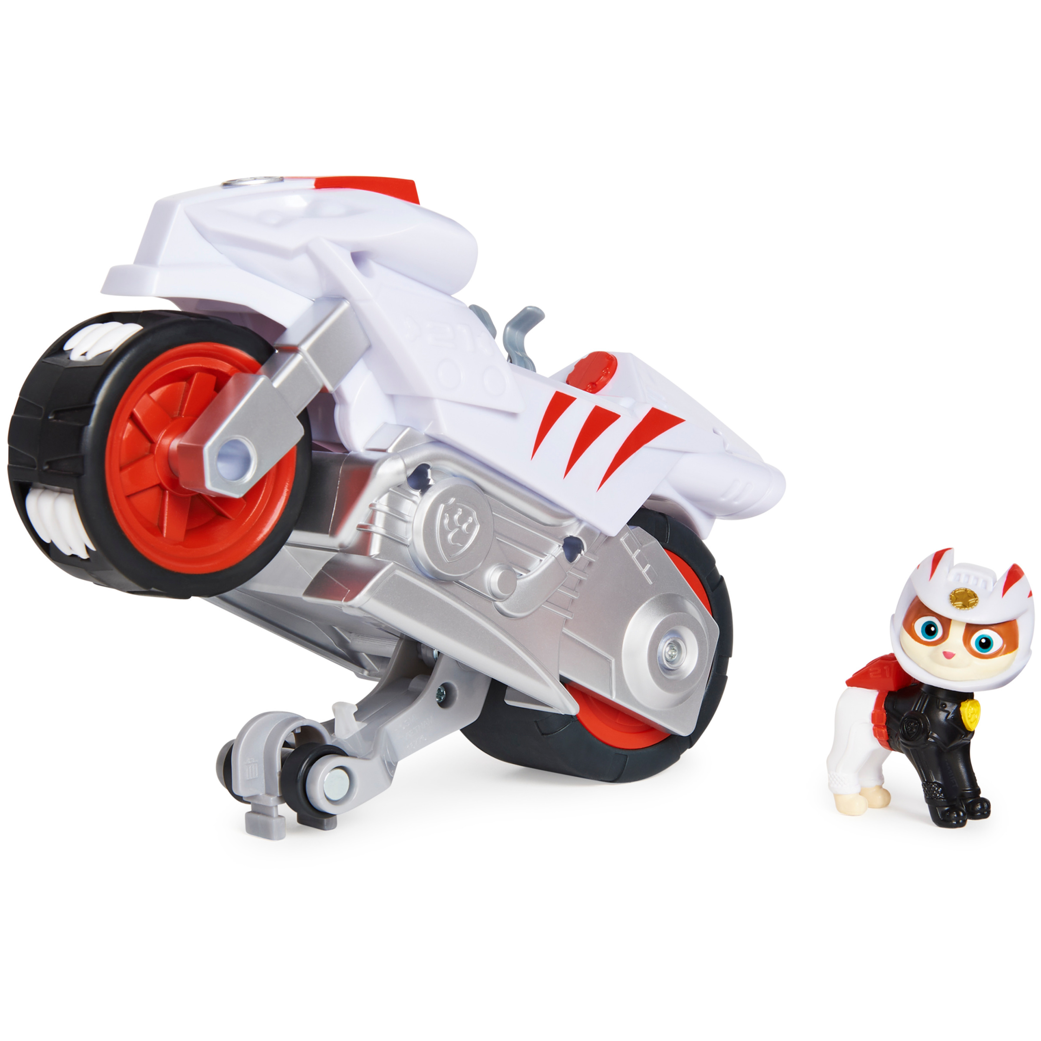 PAW Patrol, Moto Pups Wildcat’s Deluxe Pull Back Motorcycle Vehicle with Wheelie Feature and Toy Figure - image 1 of 8