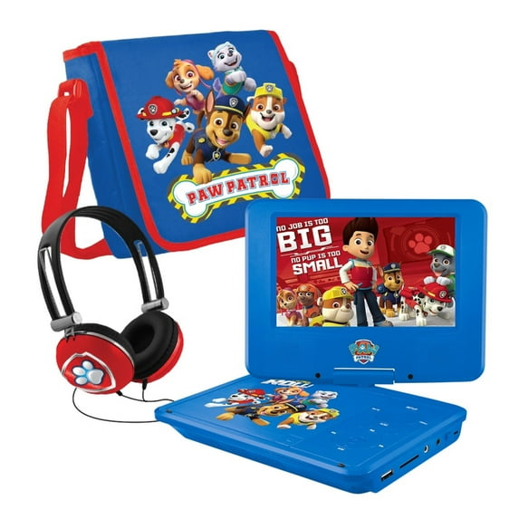 PAW Patrol NKPDVD700CH 7" Portable DVD Player with Matching Headphones + Carrying Bag - Blue