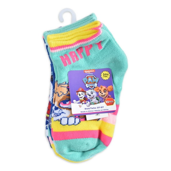 PAW Patrol No-Show Breathable Printed Socks (Toddler) 6 Pack