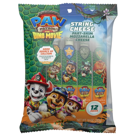 Nickelodeon PAW Patrol Part-Skim Mozzarella String Cheese Snack, 10 oz Bag, 12 Cheese Sticks
