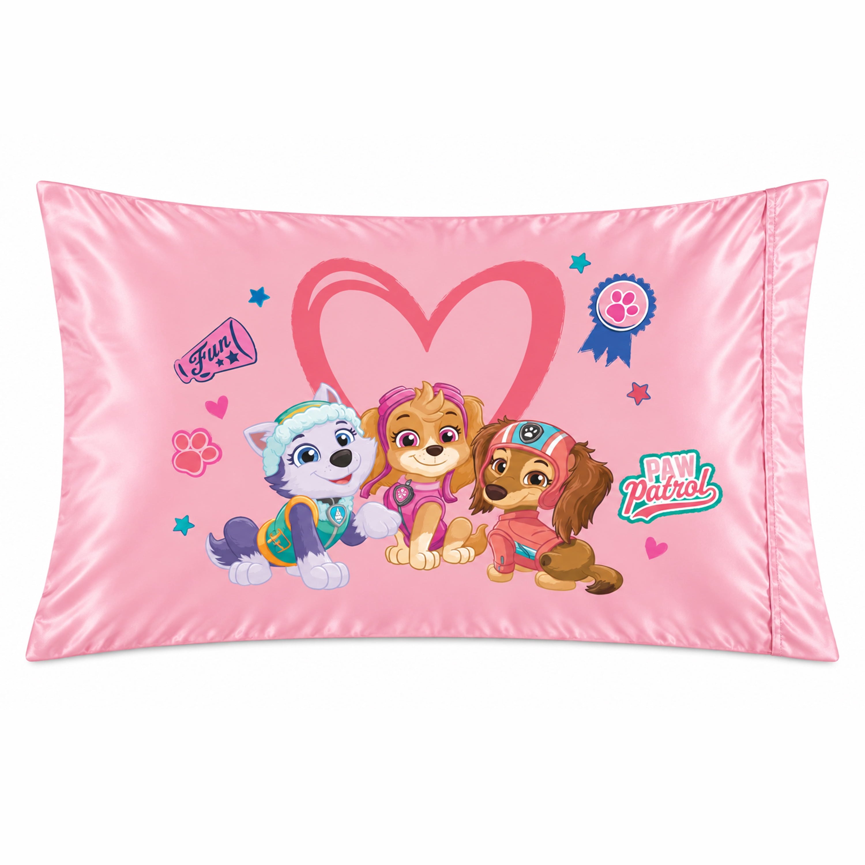 PAW Patrol Pink Reversible Silky Satin Pillowcase, Standard Size, 1-Pack