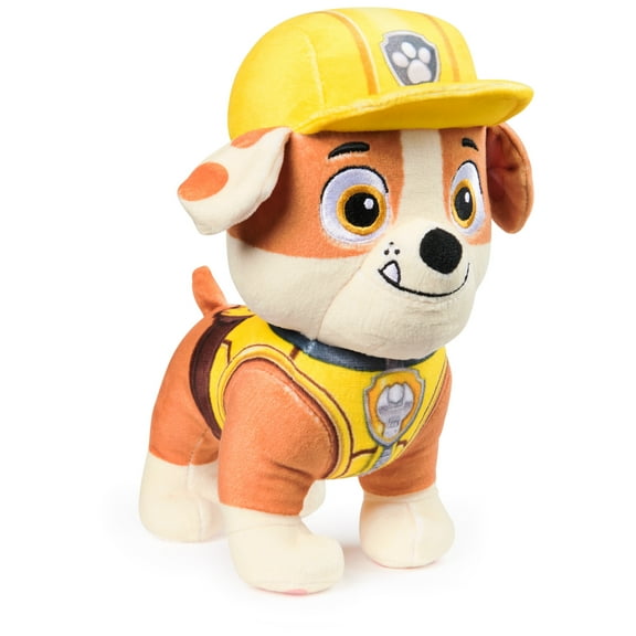 PAW Patrol Premium Plush Rubble 7-Inches Tall with Super Soft Fur for Kids Ages 3+