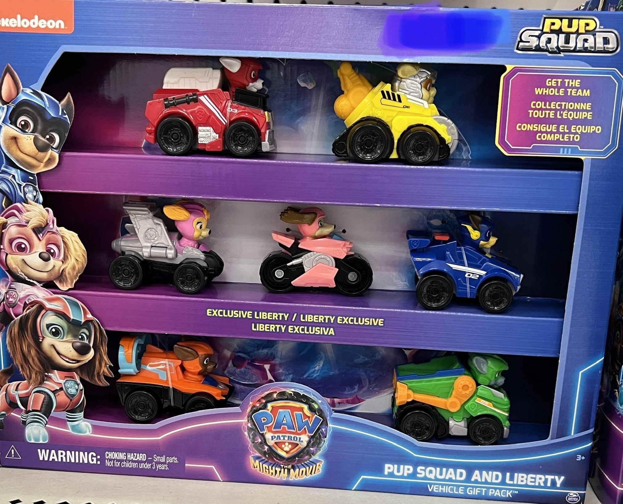 PAW Patrol Pup Squad 7pk Toy Vehicles, the mighty movie vehicle set