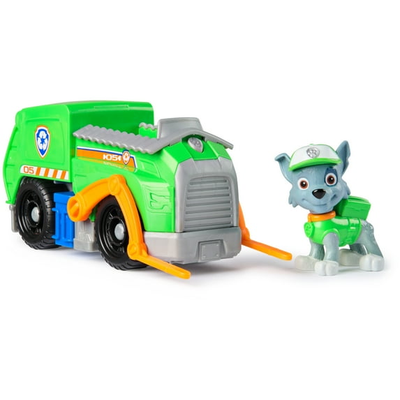 PAW Patrol Recycle Truck Vehicle with Collectible Rocky Figure, Sustainably Minded Toys for Kids Ages 3+