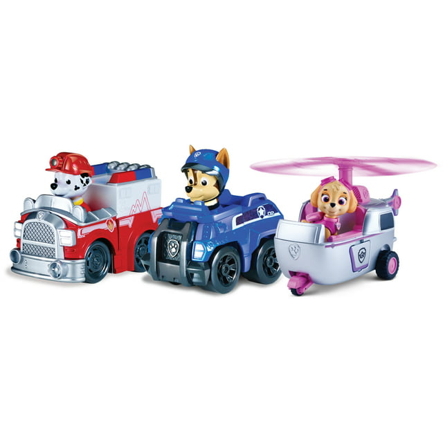 PAW Patrol Rescue Racers Vehicle and FIgure 3-Pack, For Ages
